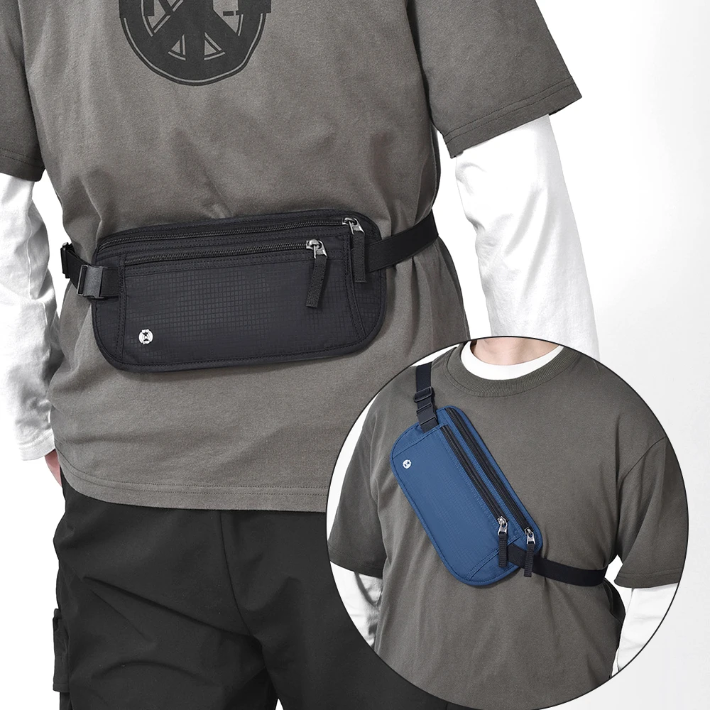 Ultra Slim Secure Hidden Travel Wallet Money Belt RFID Blocking Undercover  Fanny Pack Travel Pouch for Passport Card Cash Phone