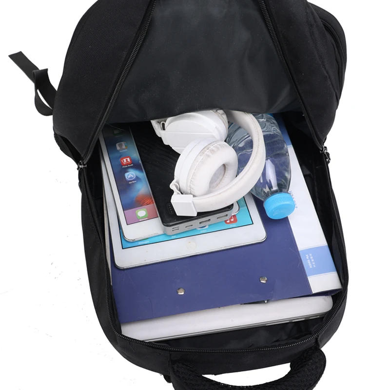 Factory Custom Logo Large Capacity 17 Inch Fashion Wholesale Black Laptop  Bag Back Leisure Men Laptop School Bags Backpack