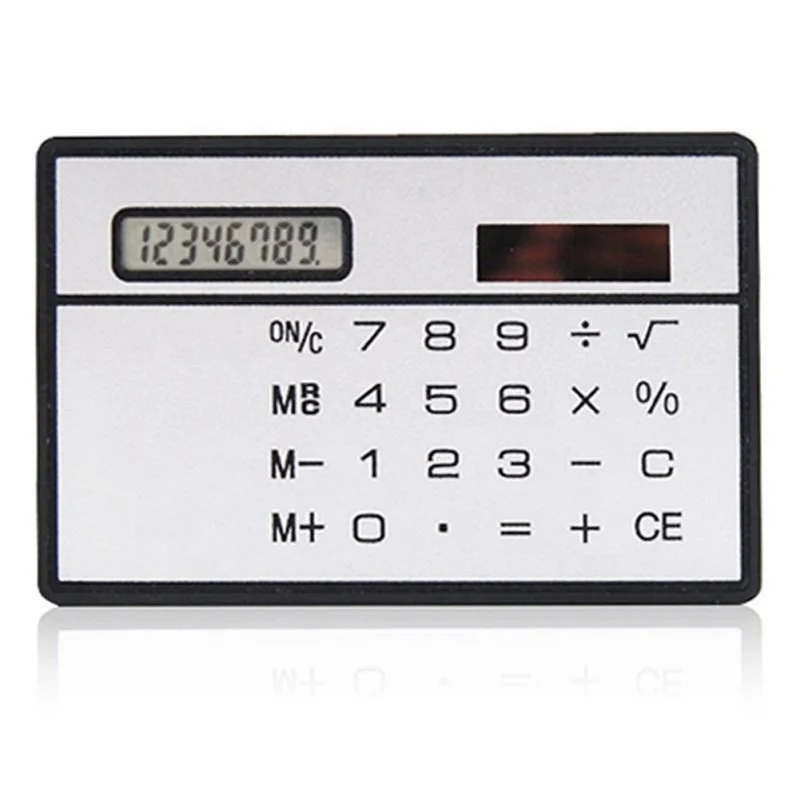 8 Digit Ultra Thin Solar Power Calculator Portable Mini Touch Calculator YK 