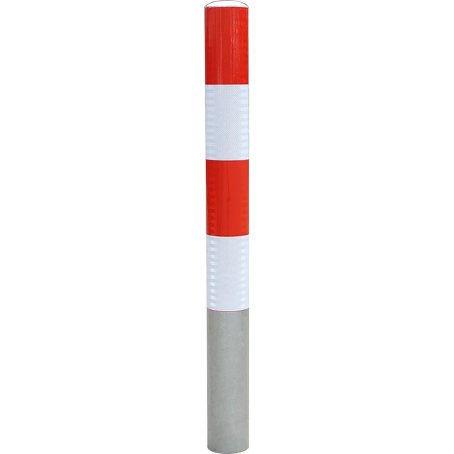 Red Stainless Steel Warning Bollards Construction Barricades for Street and Roadway Pedestrian Car Traffic Blockers Height 900mm