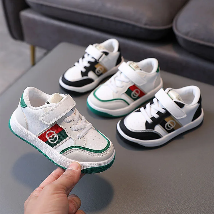 Good Quality White Shoes Sneakers for Children Leather Trend