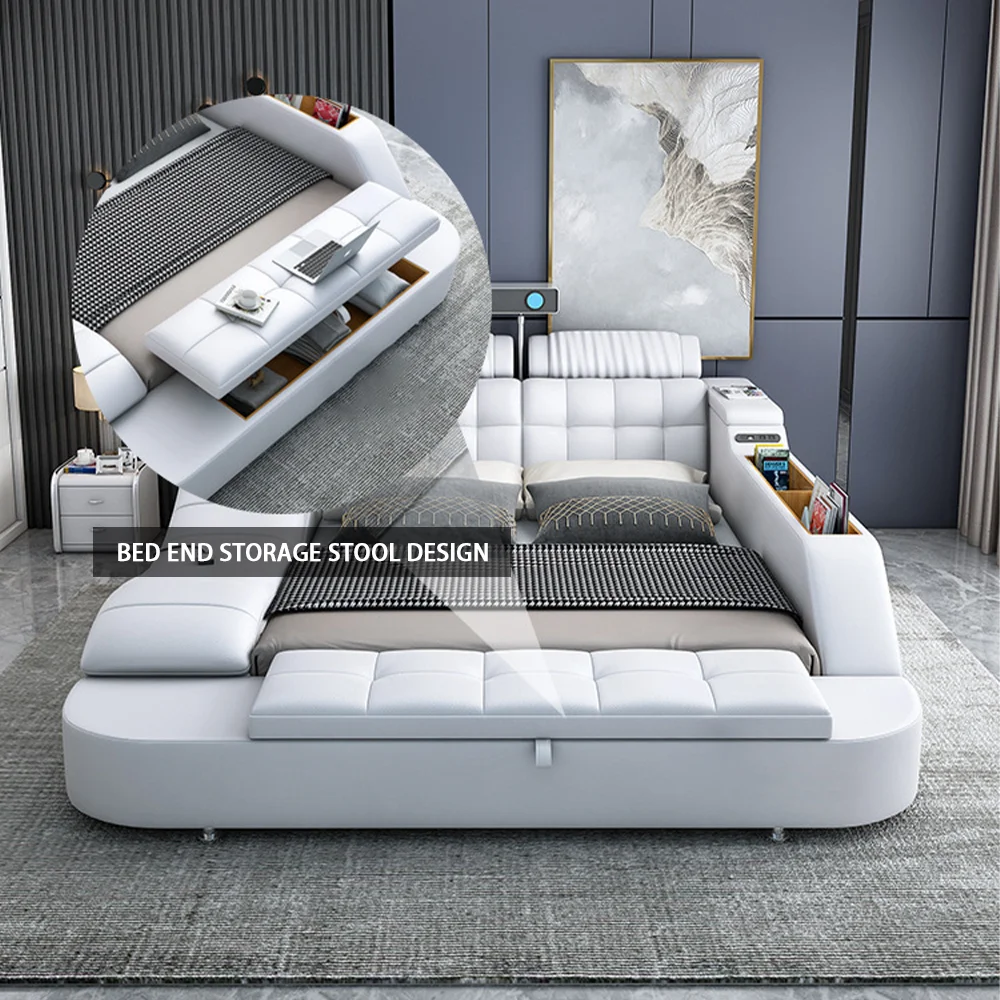 2023 Customizable Multifunction Storage Bed Wood Bed Solid With Massage
