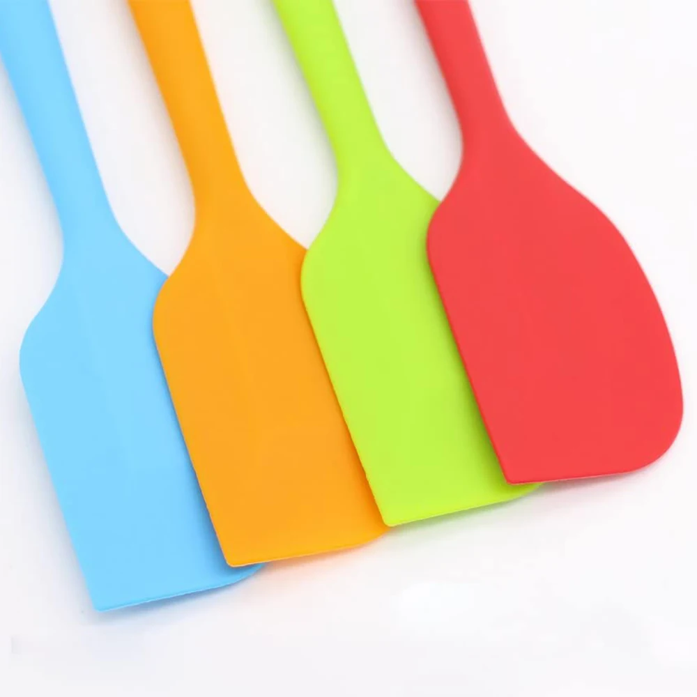 Baking Kitchen Multiple Colors Non-Stick Silicone Scraper Pastry Cream Dessert Food 8.26 Inch Silicone Scraper Tool Cake Scraper