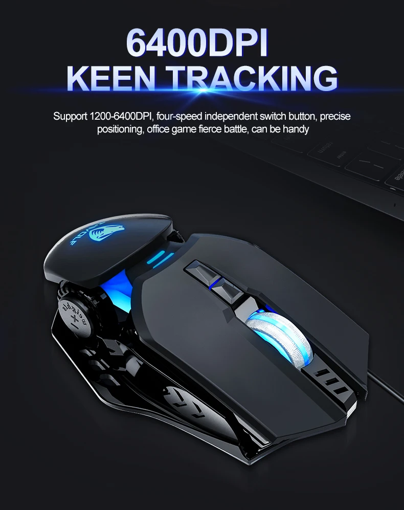 Computer Accessories 4 Colors Breathing Light 150cm Wired Programmatic Game Mouse Switchable DPI Design Office Gaming Mouse