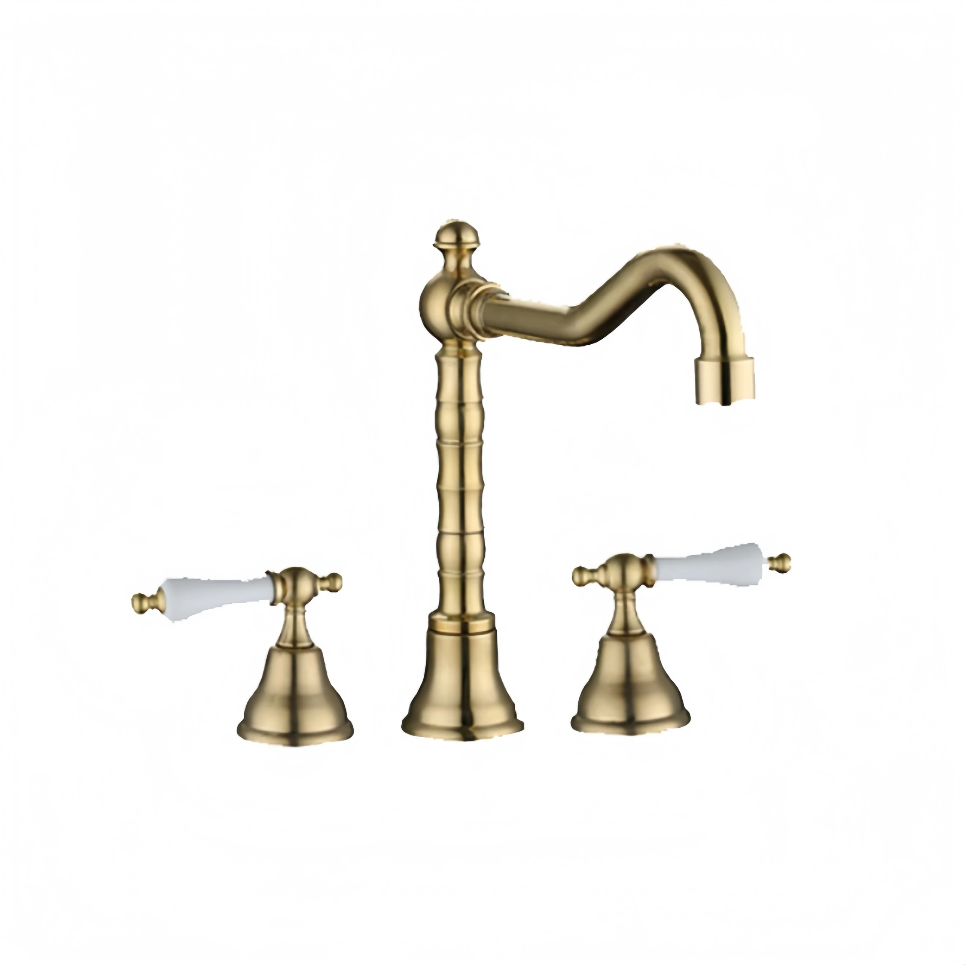 Luxury Ceramic Lever Handles Brass Basin Tap - Gold