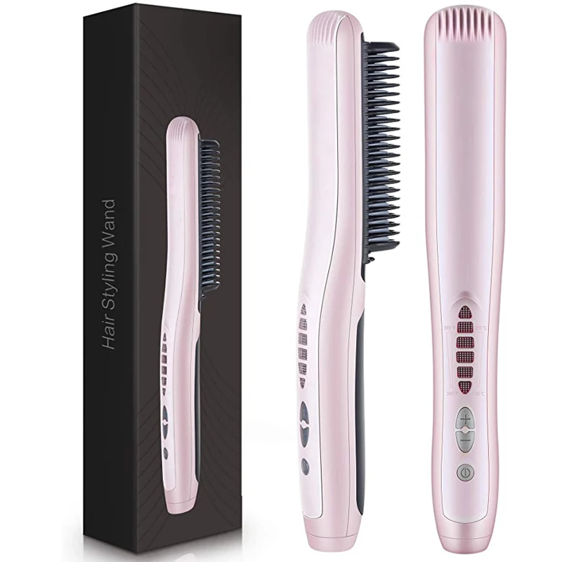 Wholesale high quality custom logo portable straightener brush hair care product with Anti Scald Adj