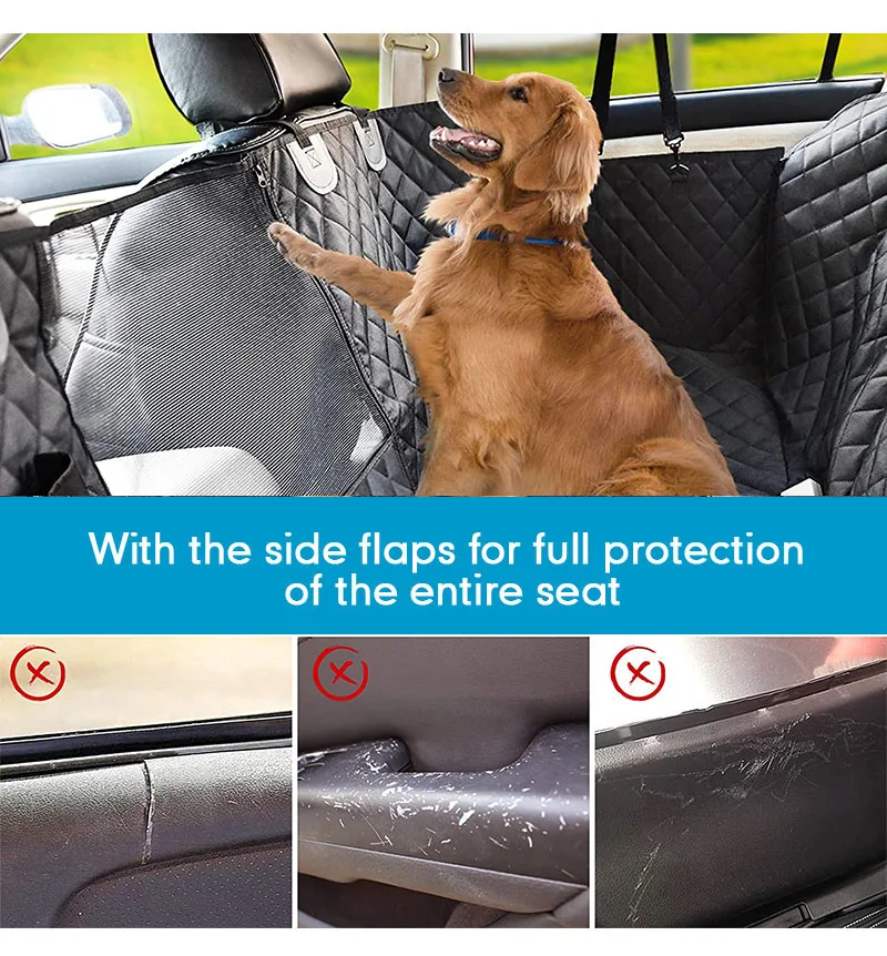 Wholesale dog bed large waterproof anxiety black quilted pet bed dog car seat cover manufacture