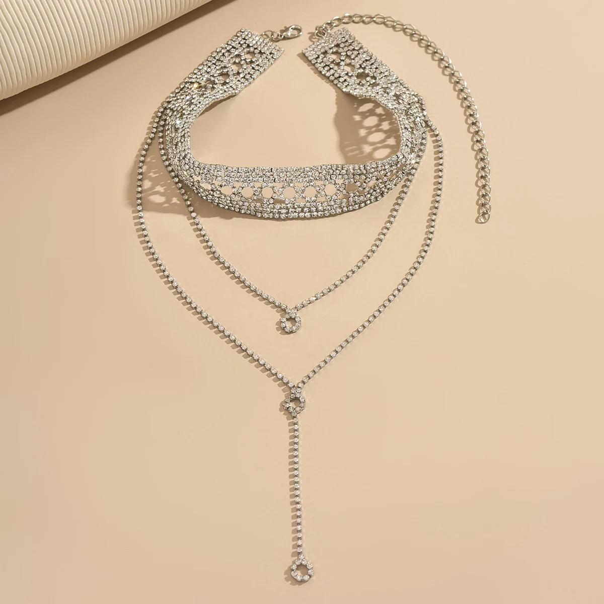 Women's Multi-Layered Sparkling Chain Necklace