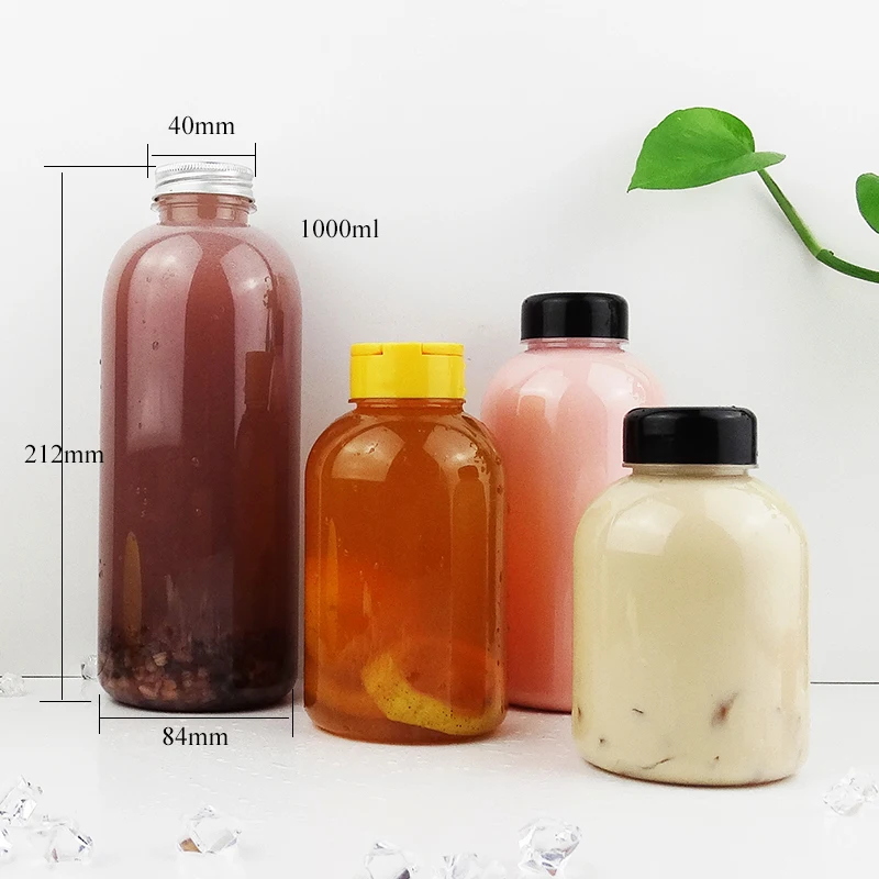 400ml 500ml 600ml 1000ml Plastic Juice Bottles Boba Tea Bottles ...