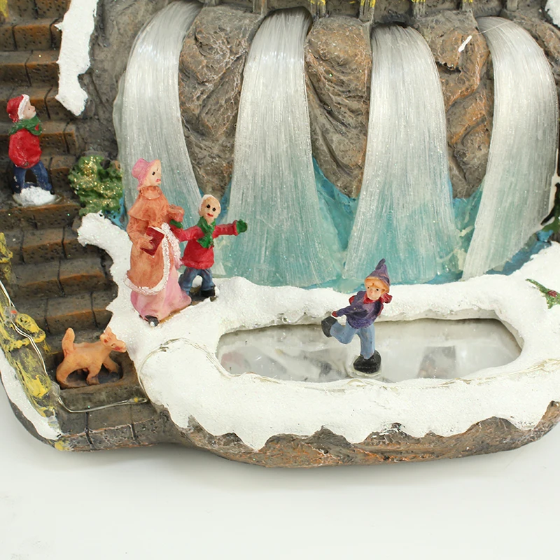 Custom Light up  Holiday Time Musical Figurines Christmas Village Set