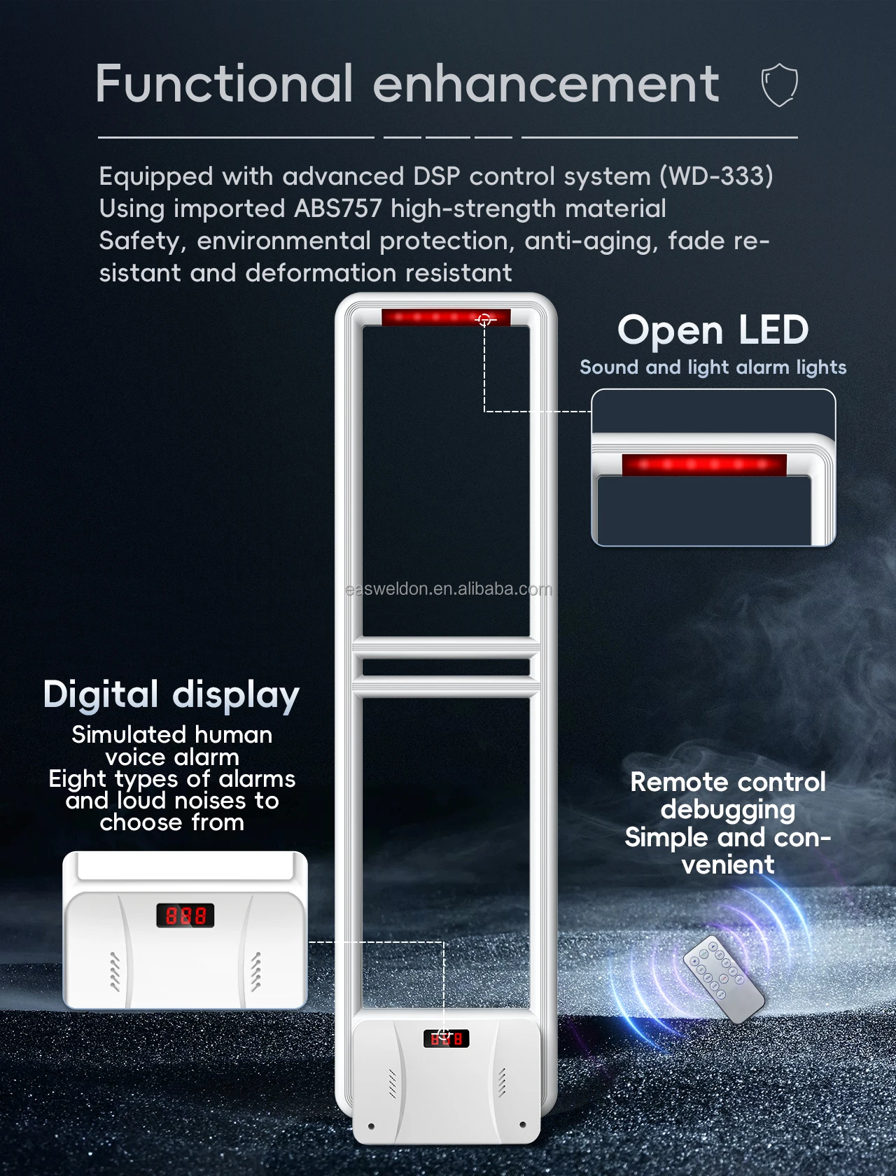 Supermarket Anti-theft System Theft Detector 58khz Frequency Jammers Merchandising Alarm Door