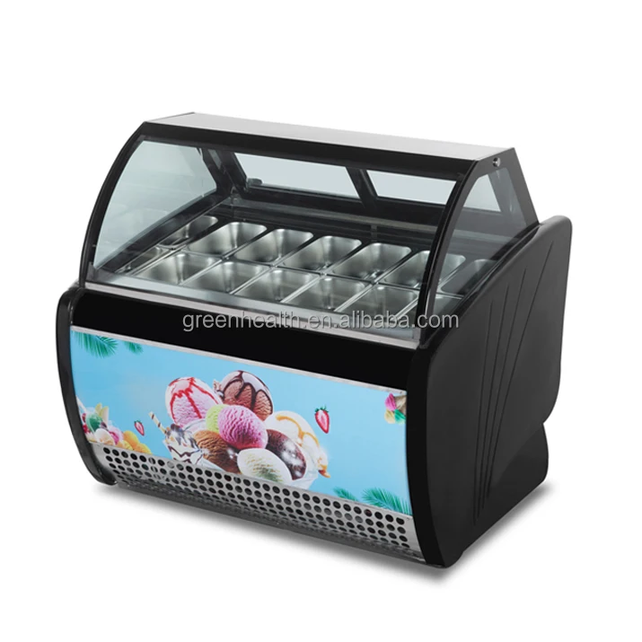 Italian Ice Cream Display Freezer Gelato Display Storage Freezers With