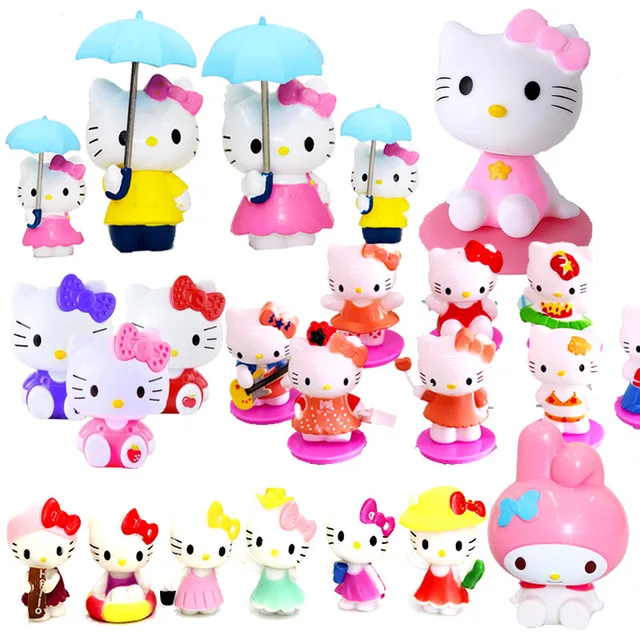 Cute Cat Cake Topper Figurines wholesale kids birthday party supplies happy birthday cake topper baby girl birthday toy