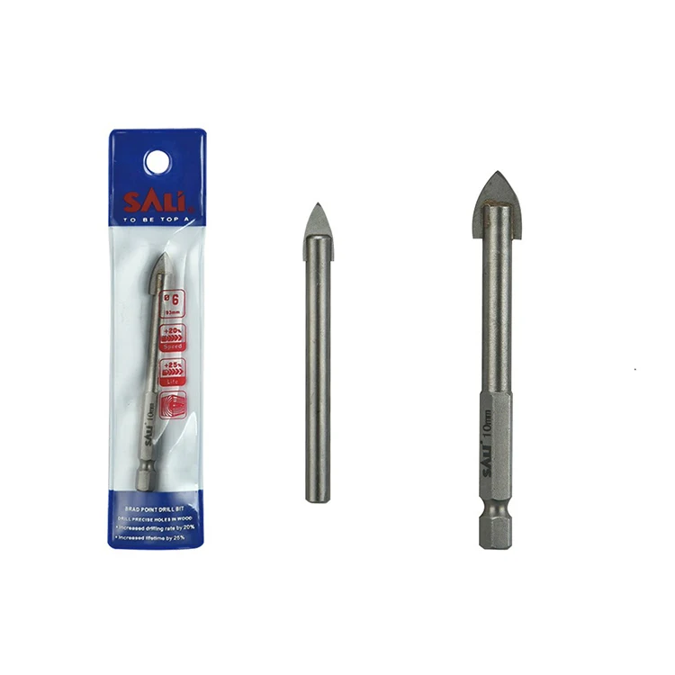 Customized Hex Shank Single Carbide Tip 6mm Tile Drill Bits Porcelain Round Shank Drill Bit for Glass and Tile
