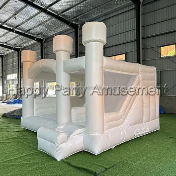 Lepai inflatable bouncer white bounce house with water slide in sale