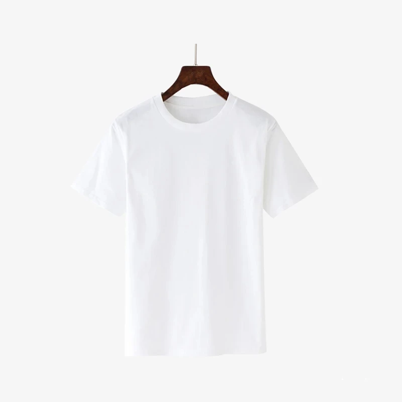 Plain Heavy Cotton Luxury Tshirt Unisex Custom Print Logo Mock Neck ...