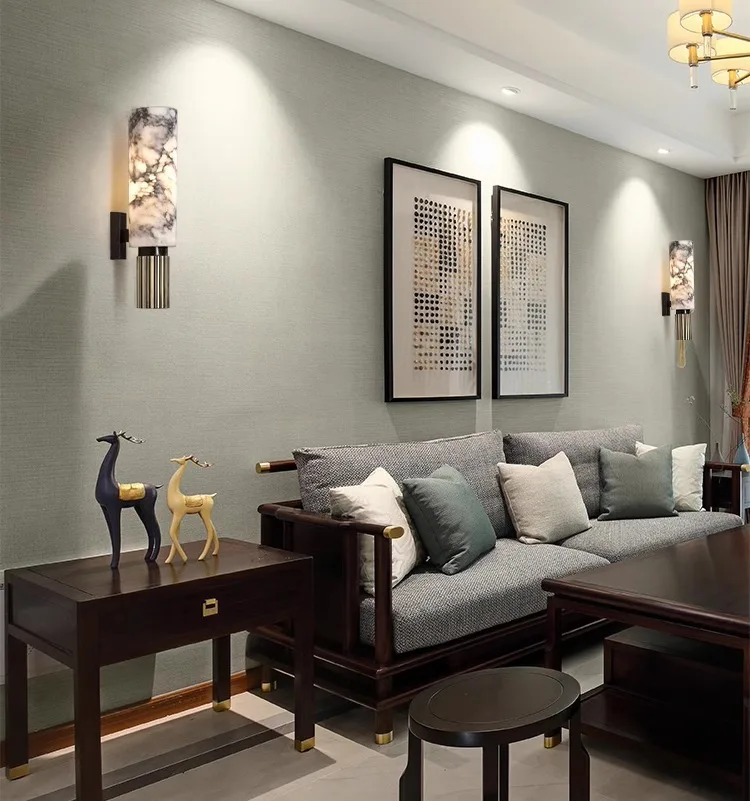Minimalist Creative Alabaster Sconce Light Corridor Bedroom Bedside Marble Wall Lamps for Hotel