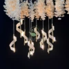 5 heads acrylic A chandeliers golden warm light