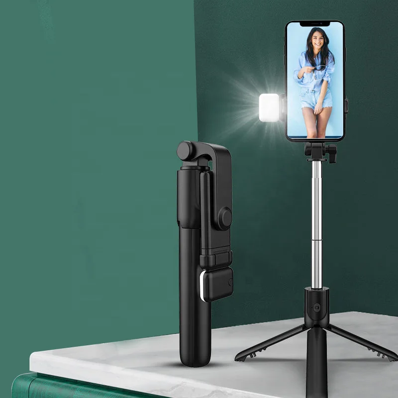 R1s 70cm Multiple Color Foldable RC Remote Tripod Selfie Stick with Additional Functions for iPhone
