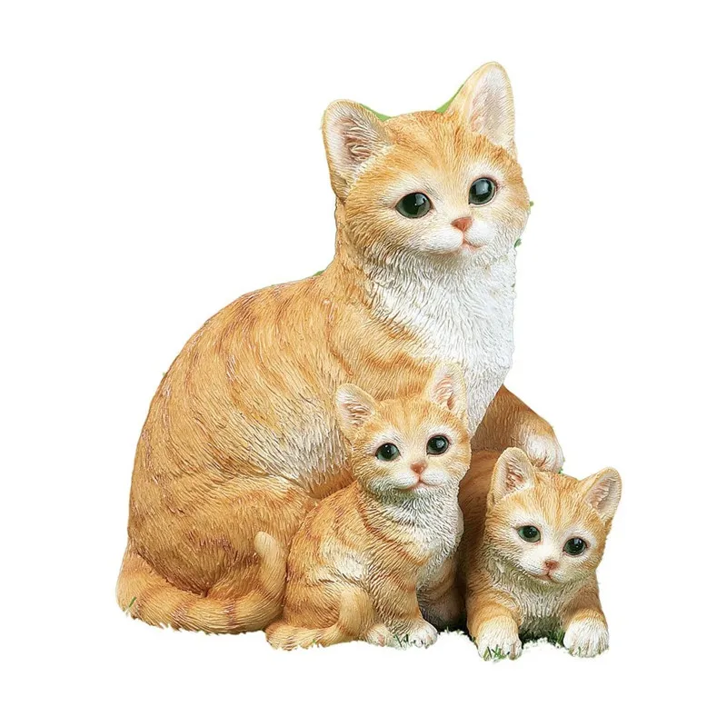 Funny Cat Stretching Figurine - 3D Grooming Cat Statue, Desktop Decor Stress Relief Gift For Cat Lovers