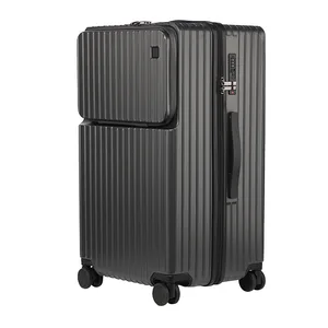 The 2026 New Multi-functional Large-capacity Suitcase 24-inch Front-opening Suitcase with a Handle Custom logo