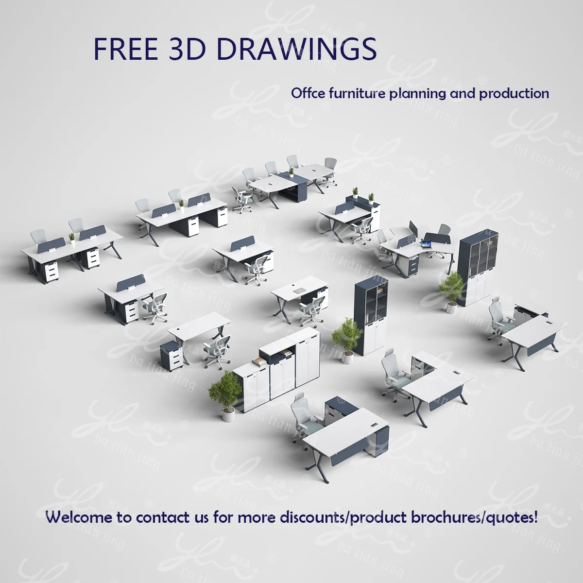 Modular Office Partition Executive Office Computer Wood Desk Table Workstations for Sale