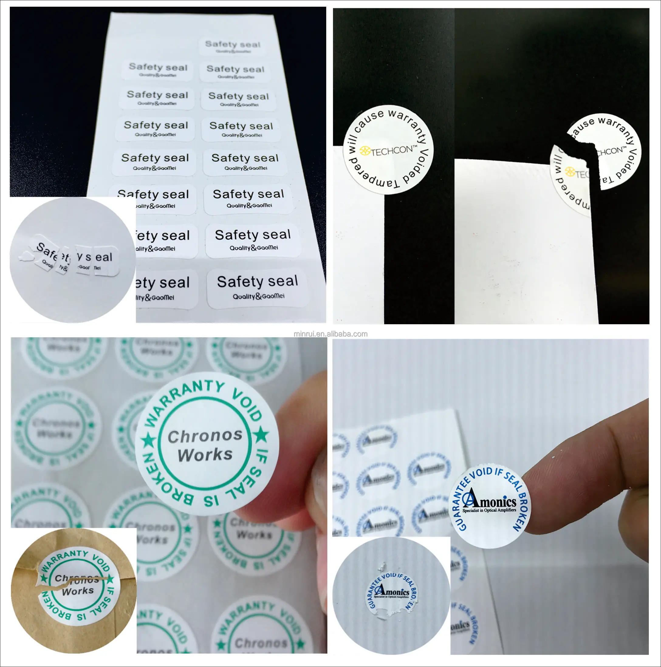 Shenzhen Minrui A4 Size Hologram ultra Destructible Eggshell Sticker ...