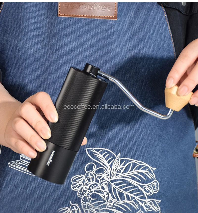 Modern Manual Coffee Grinder Conical Steel Burr With 5 Pins Portable