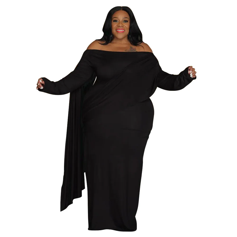 knee length dresses for ladies Black Off Shoulder Long Sleeve Scrunch Butt Open Back Midi Dress – Hot  Miami Styles main image 0