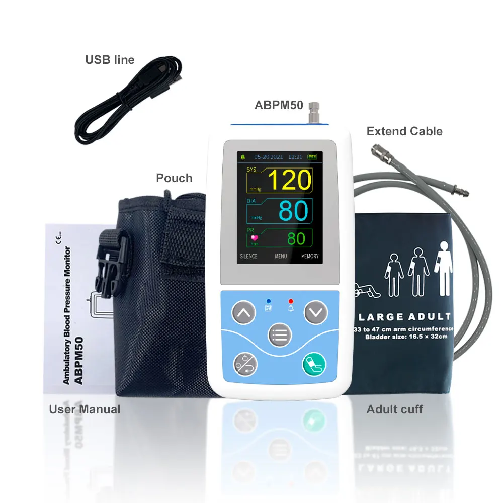 CONTEC CE CONTEC ABPM50 Portable Handheld 24 Hour Holter Blood Pressure Monitor Bt