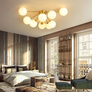 Wholesale Decorative Dining Room Home Round Glass Ball Lighting Bedroom Modern Ceiling Lamp