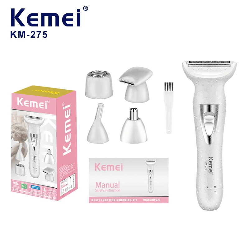 KEMEI Km-275 Épilateur pour bikini et sourcils, tailleuse pour visage et corps, épilateur électrique pour femmes