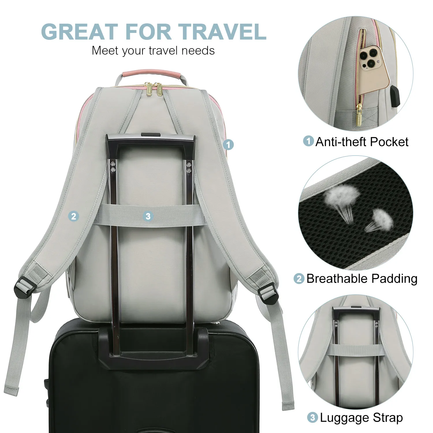 anti theft laptop backpack dropship LOVEVOOK Laptop Backpacks