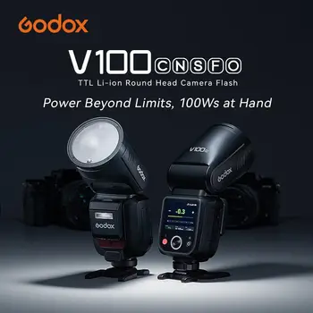 GODOX V100C Flash 100Ws Round Head Touch Screen Flash, Built-in Lithium Battery, for Sony ,Canon,Nikon,FUJIFILM Camera. detail image