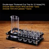 12 holes(2*6)+12 cups+1 decanter(Acrylic)