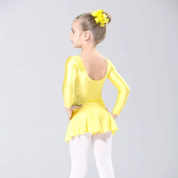 Girl Ballet Tutu Costume Long Sleeve Spandex Tight Leotard Skirts Dress Dance Clothes Professional Wear Kid Ballet