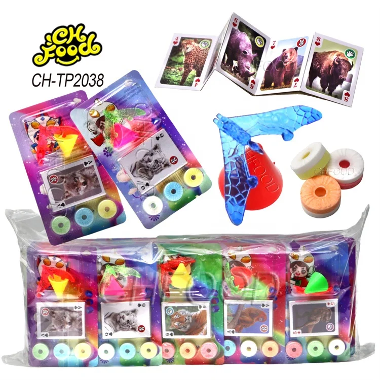 Low MOQ Wholesale 3in1 Fruity Whistle Tablet Hard Candy and Balancing Bird Toy with Card Toy OEM Candy Toy for Kids