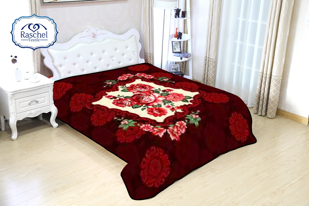 Comfortable and Super Soft Made in PRC 1&2 Ply Heavy Weight  Korean Style Mink Raschel Blanket