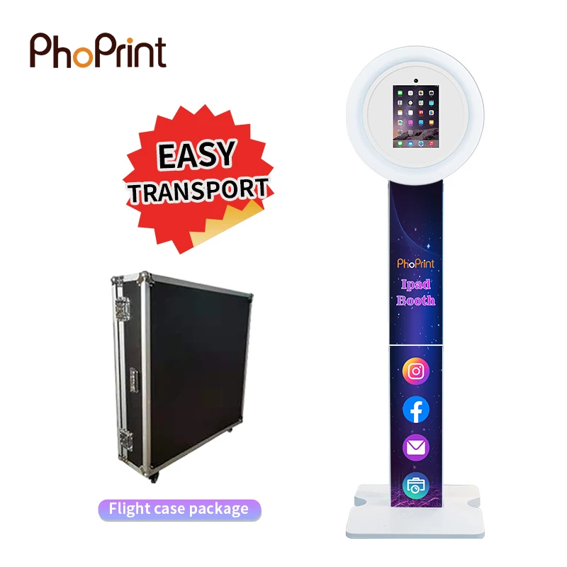 High Quality Portable Light Weight  Ipad Photo Booth With Ring Light for Sale