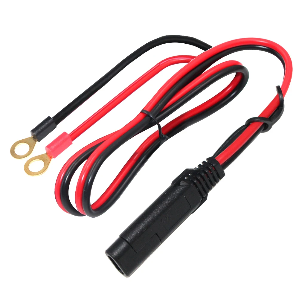 SAE To Battery Ring Terminal Harness – 2ft, 12V, Snap Cord For Battery Tender Charger