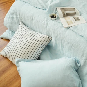 100% Natural Pure Flax Linen Bedding Set Wholesale Bedding Duvet Cover Set Bed French Linen Bedding 4piece Set