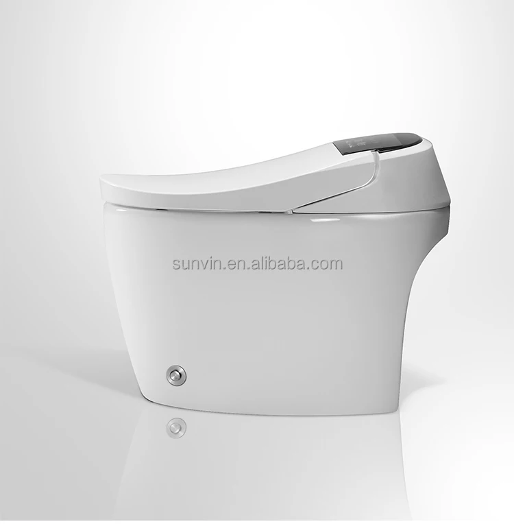 Ceramic S-Trap Siphonic One -Piece Toilet Hotel Bathroom Sanitaryware Smart Toilet Seat Light Luxury Public Toilet