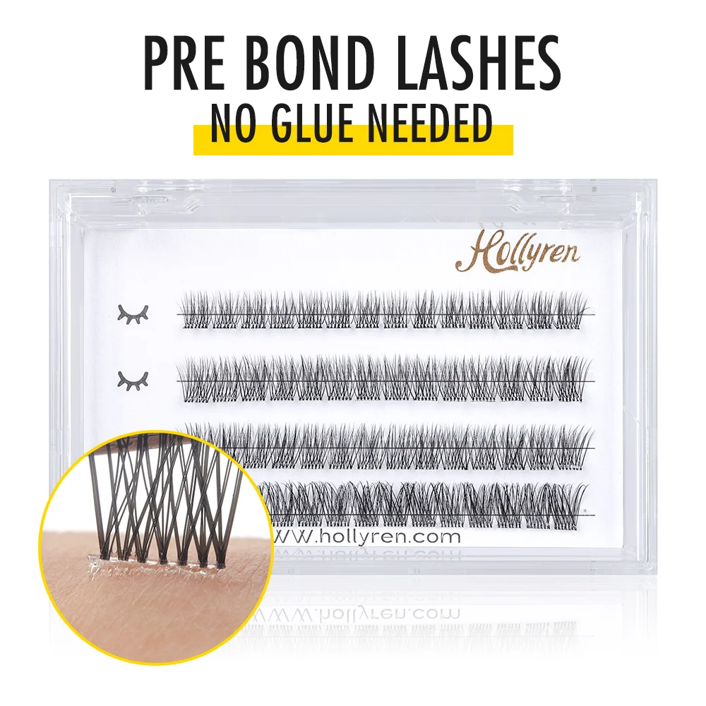 Quick & Easy Waterproof Fluffy Self Adhesive Lash Clusters Diy 