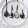 Labradorite Round Slice Pendant