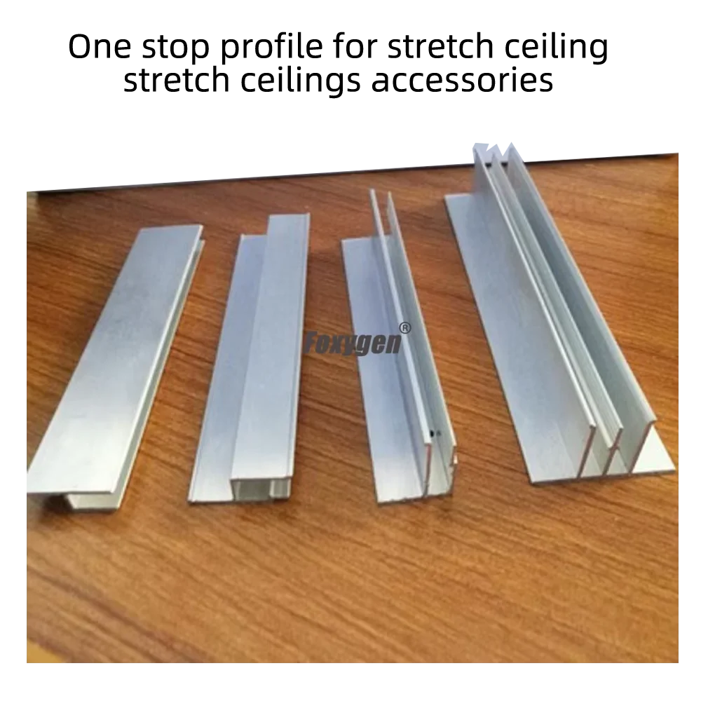 product foxygen extruded silver aluminum profiles wall tension fabric stretch ceilings aluminum profile-2