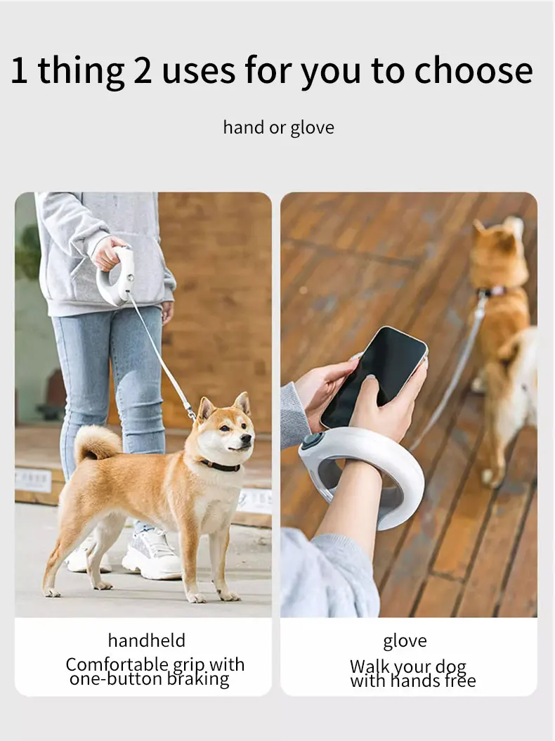 Automatic Retractable Dog Leash Hands Free Dog Leash Pet Custom Length