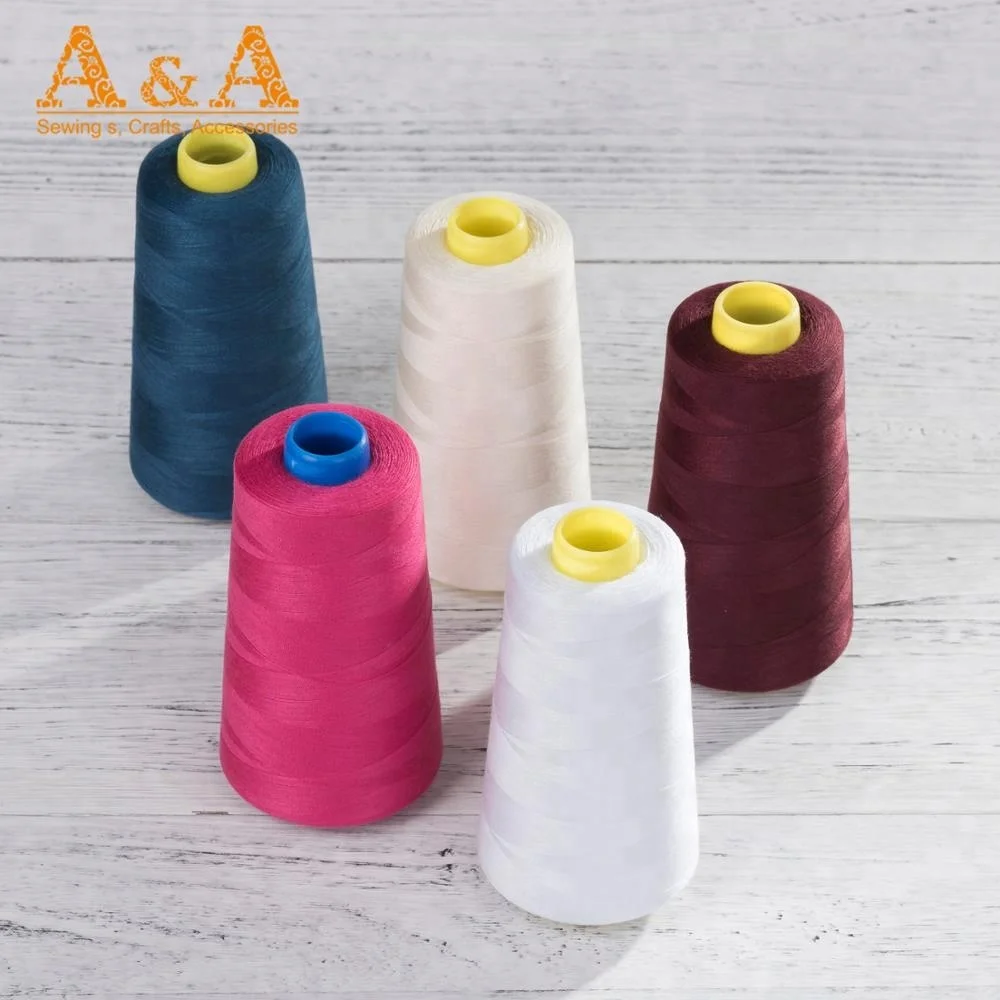 100% spun polyester multi-colored sewing thread