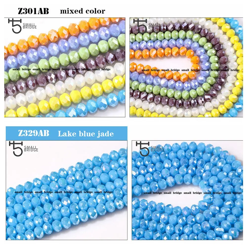 4mm Crystal Loose Beads Faceted Rondelle Glass Bead  with hole for jewelry making and bracelets manufacture