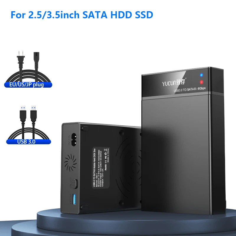 Docking Station ORICO USB 3.0 Per Hard Disk SATA 2,5/3,5 Pollici | Supporta Fino A 24TB, UASP, Hot-swap, Dissipazione A 180° Per SSD E HDD