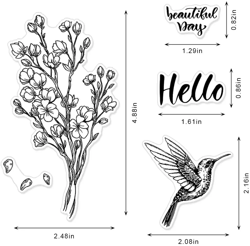 Цветочный фон прозрачные штампы птица прозрачная резина силиконовая печать с чувством слова для изготовления открыток сделай